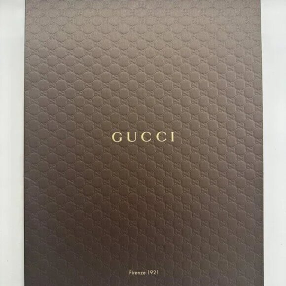 Authentic GUCCI Full size Brown/Gold Portfolio File Folder w/Pocket - Picture 1 of 4
